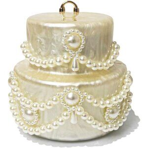 Mini Acrylic Cake Shaped Clutch for Women Pearl Acrylic Evening Bag Unique Eveni